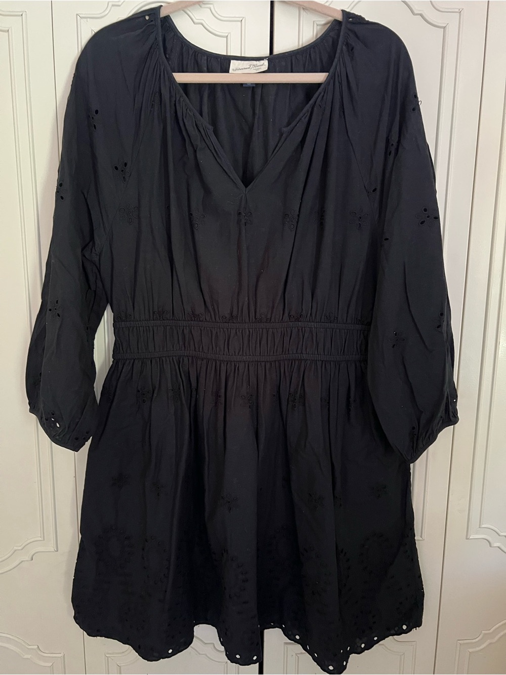 Universal Thread Black Eyelet Long Sleeve Dress